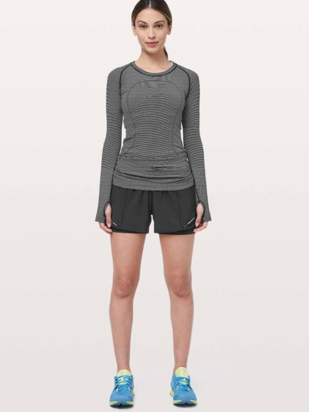 Lululemon Swiftly Tech Longsleeve (gray/black striped)